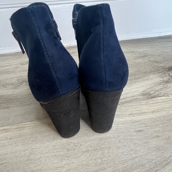 Carlos Santana Hacey Navy Blue Ankle Boots Side Zip Women’s Sz 7 M 3.5 Inch Heel - Picture 10 of 12